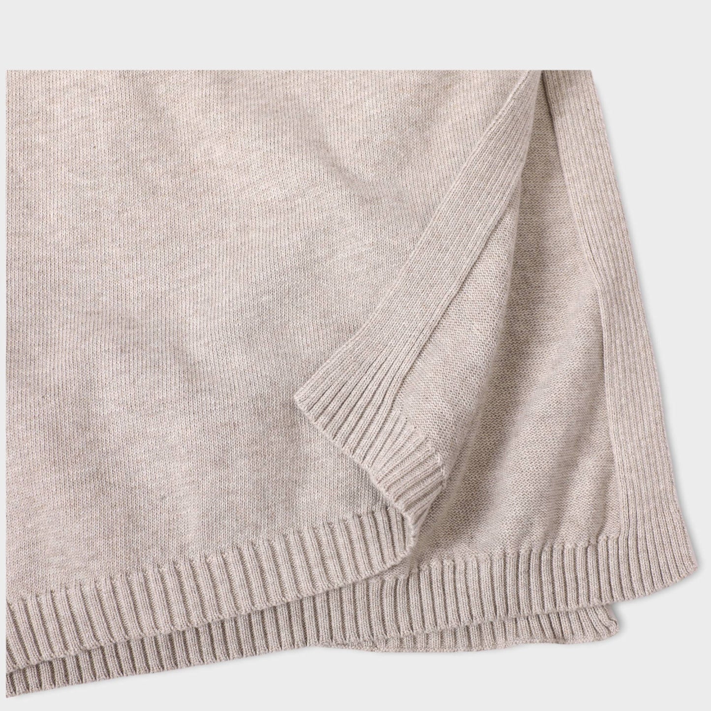 Milan Organic Cotton Sweater Knit Baby Blanket - Oatmeal