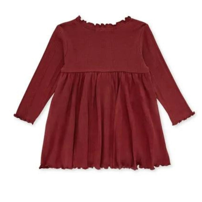Organic Baby & Toddler Dress - Brick Red