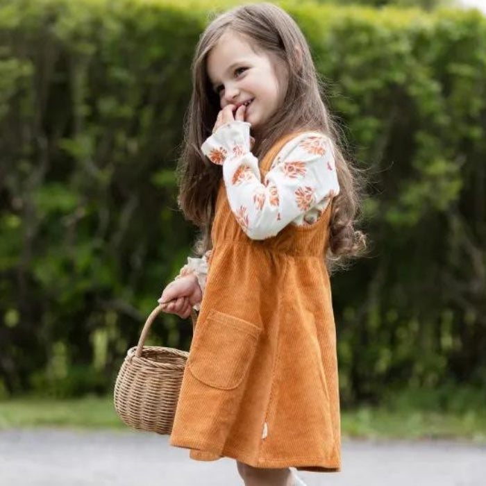 Organic Cotton Girl Raised Rib Dress & Sunny Floral Tee Set Organic Cotton Girl Raised Rib Dress & Sunny Floral Tee Set