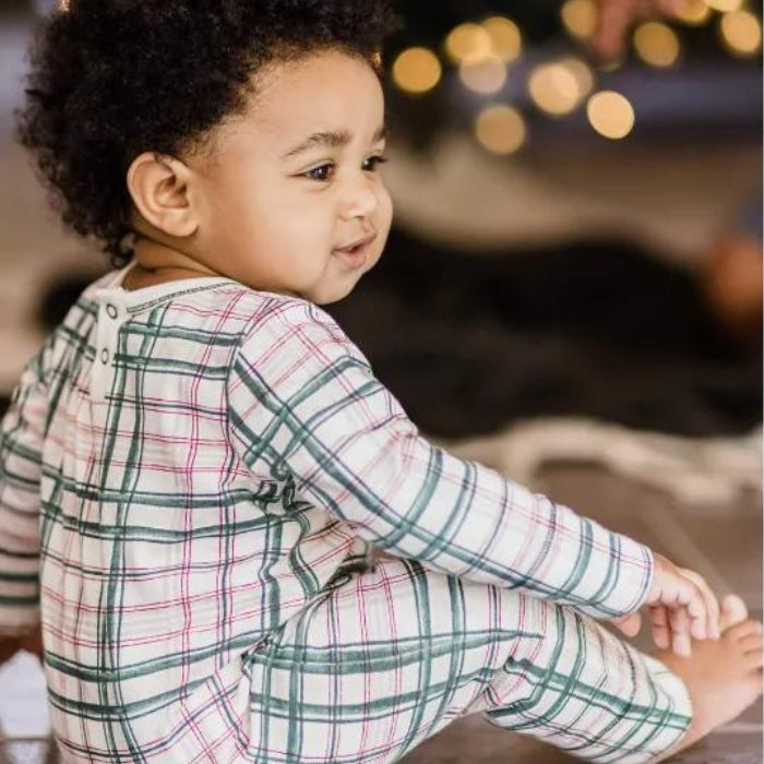 Organic Baby Jumpsuit - Irish Plaid