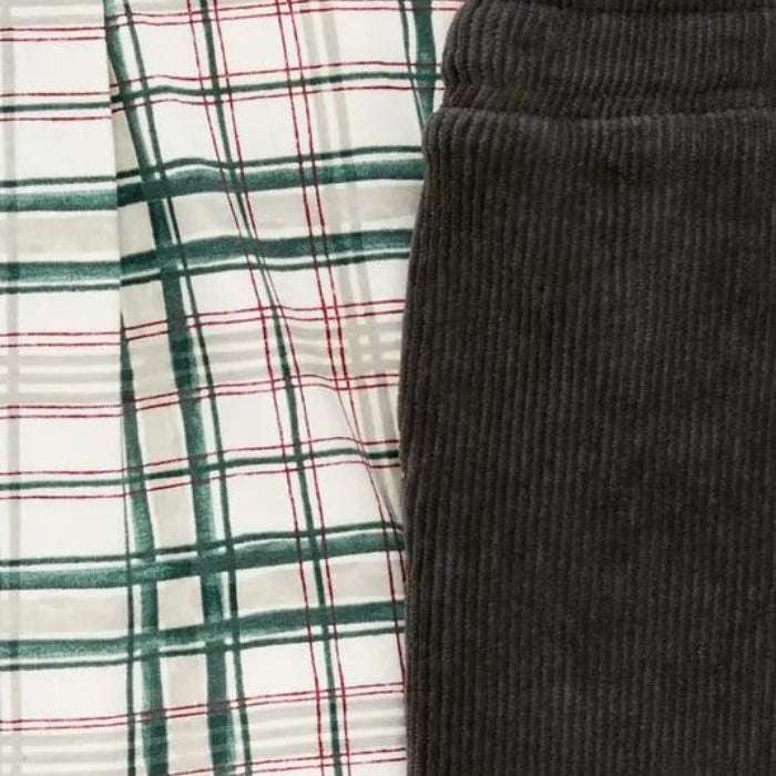 Organic Toddler Boy Outfit Set - Irish Plaid