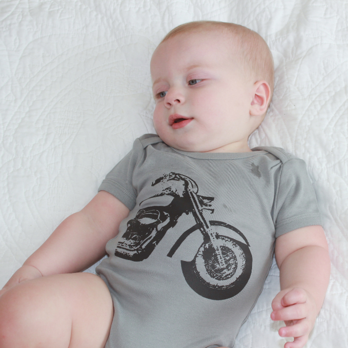 Organic Baby Graphic Bodysuit - Motorcycle