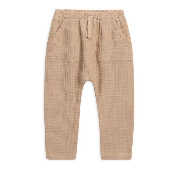Sully Organic Muslin Baby Pants - Clay