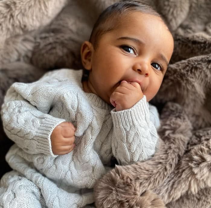 Organic Baby Boy Cable Knit Sweater Romper