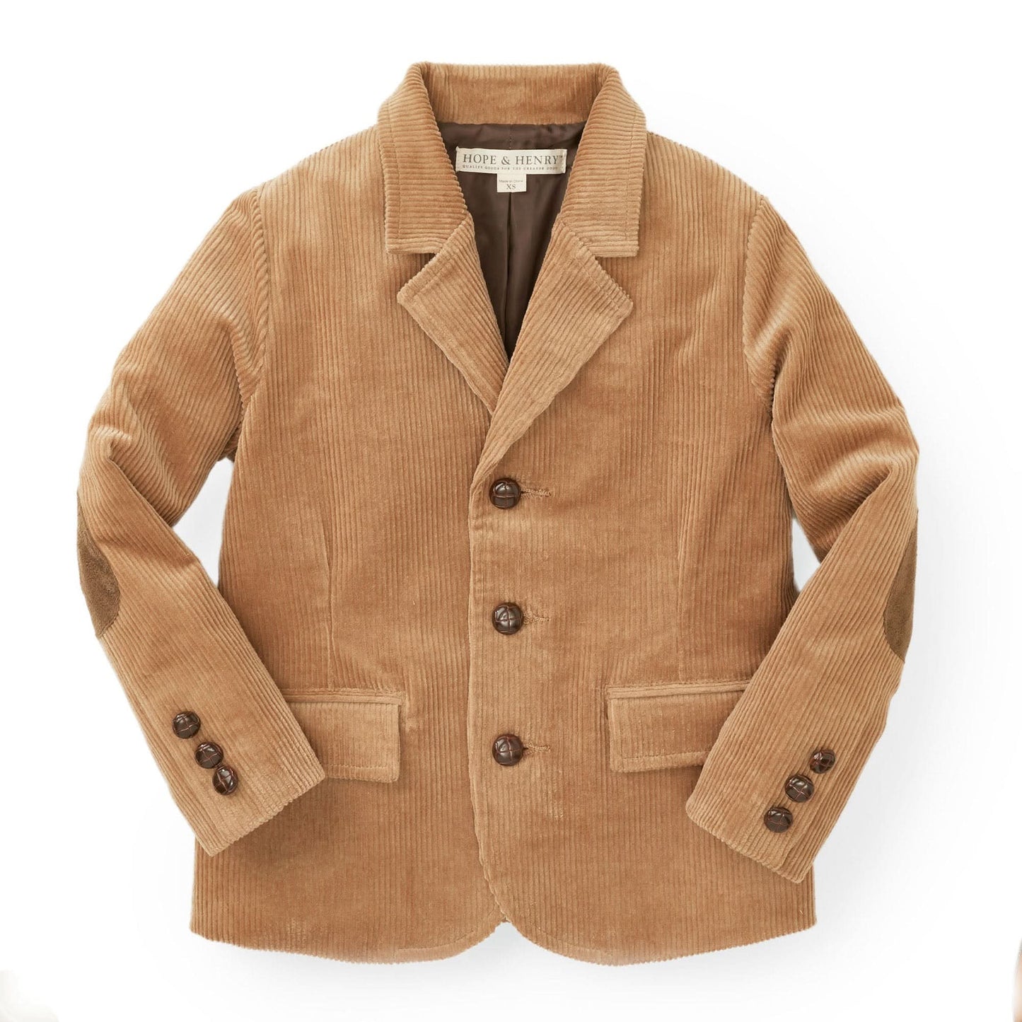 Corduroy Toddler & Kid Boy Blazer with Elbow Patches - Brown