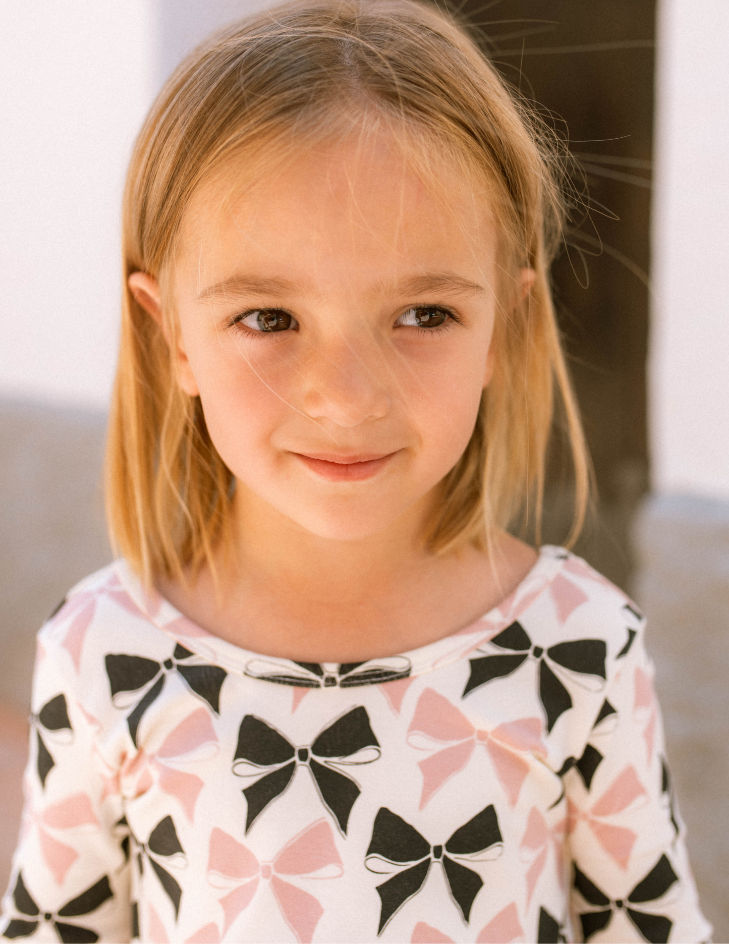 Organic Girls Twirl Dress - Black and Pink Bows