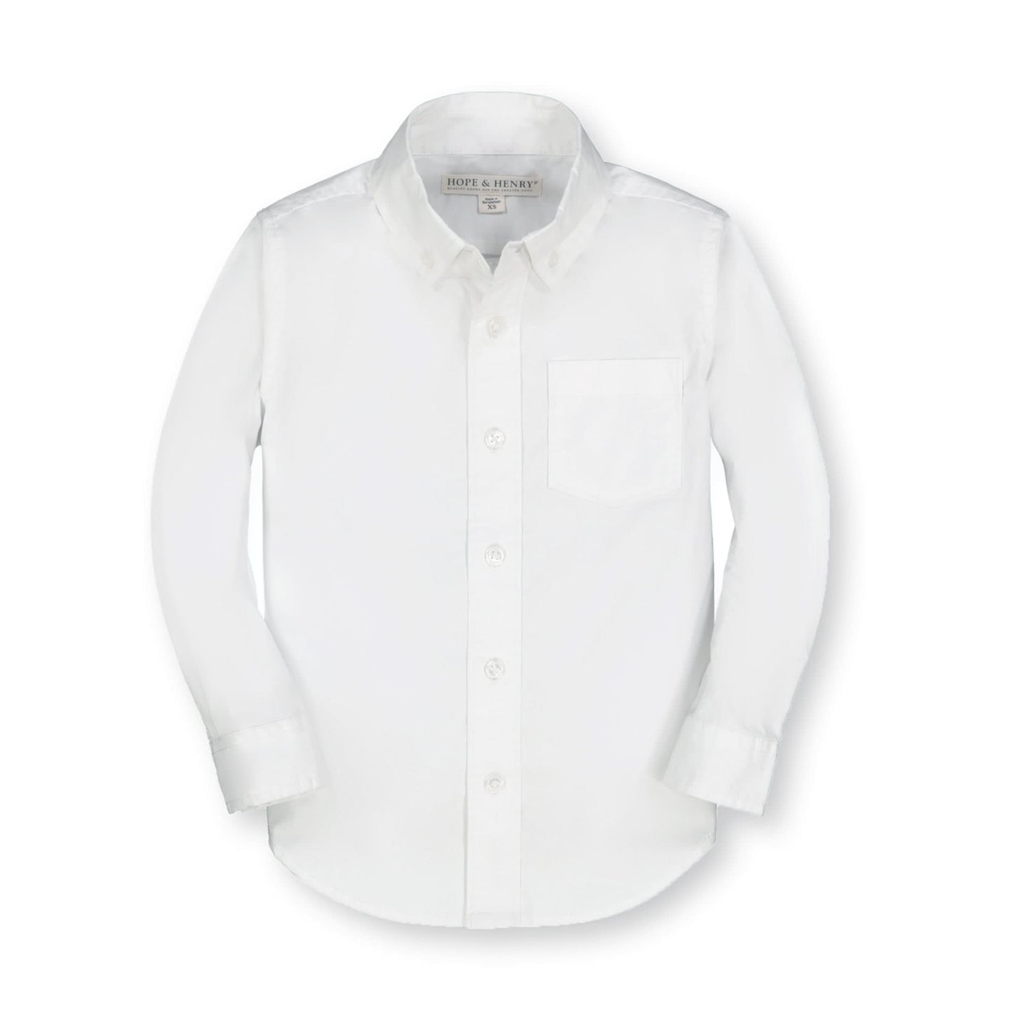 Baby Boy Stretch Poplin Organic Button Down Shirt - White