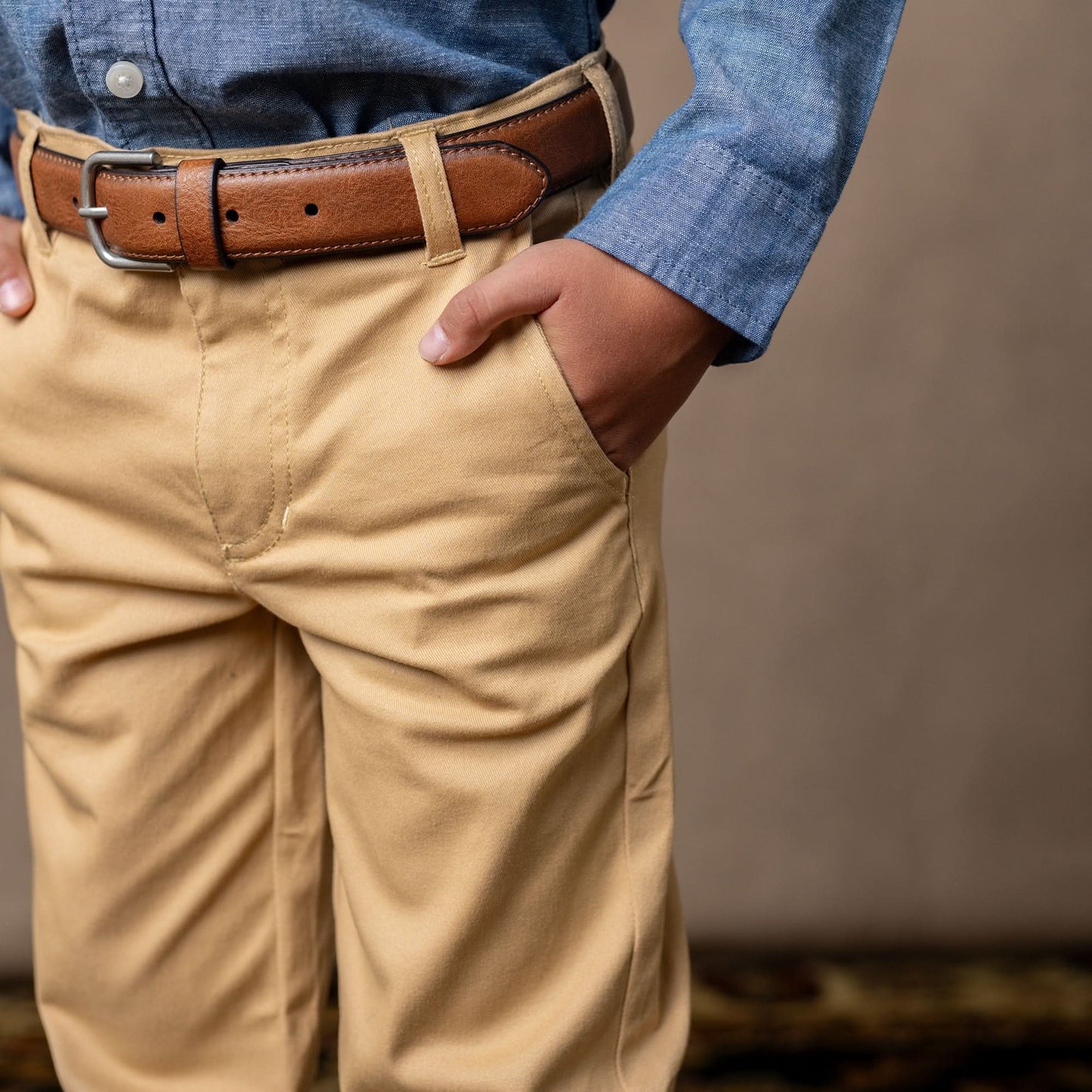 Boys Organic Skinny Stretch Twill Chino - Khaki