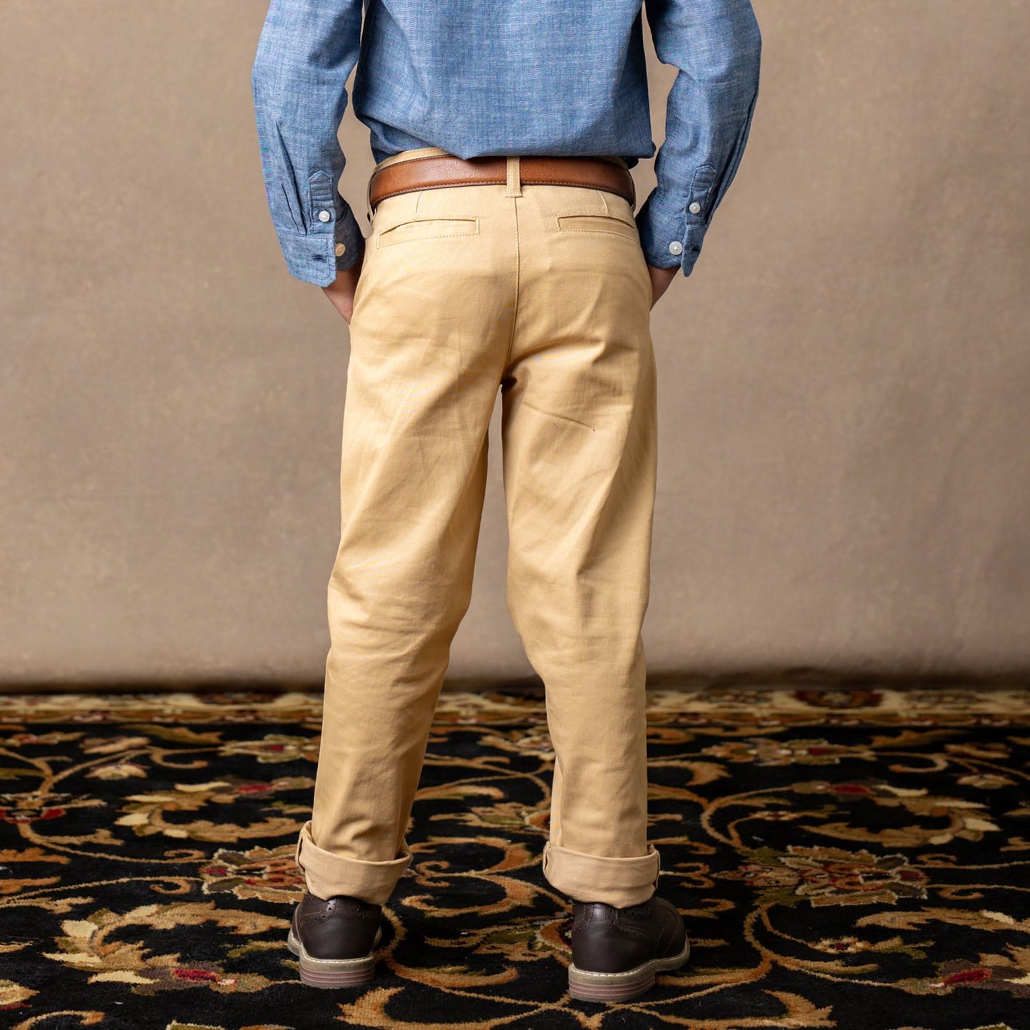 Boys Organic Skinny Stretch Twill Chino - Khaki