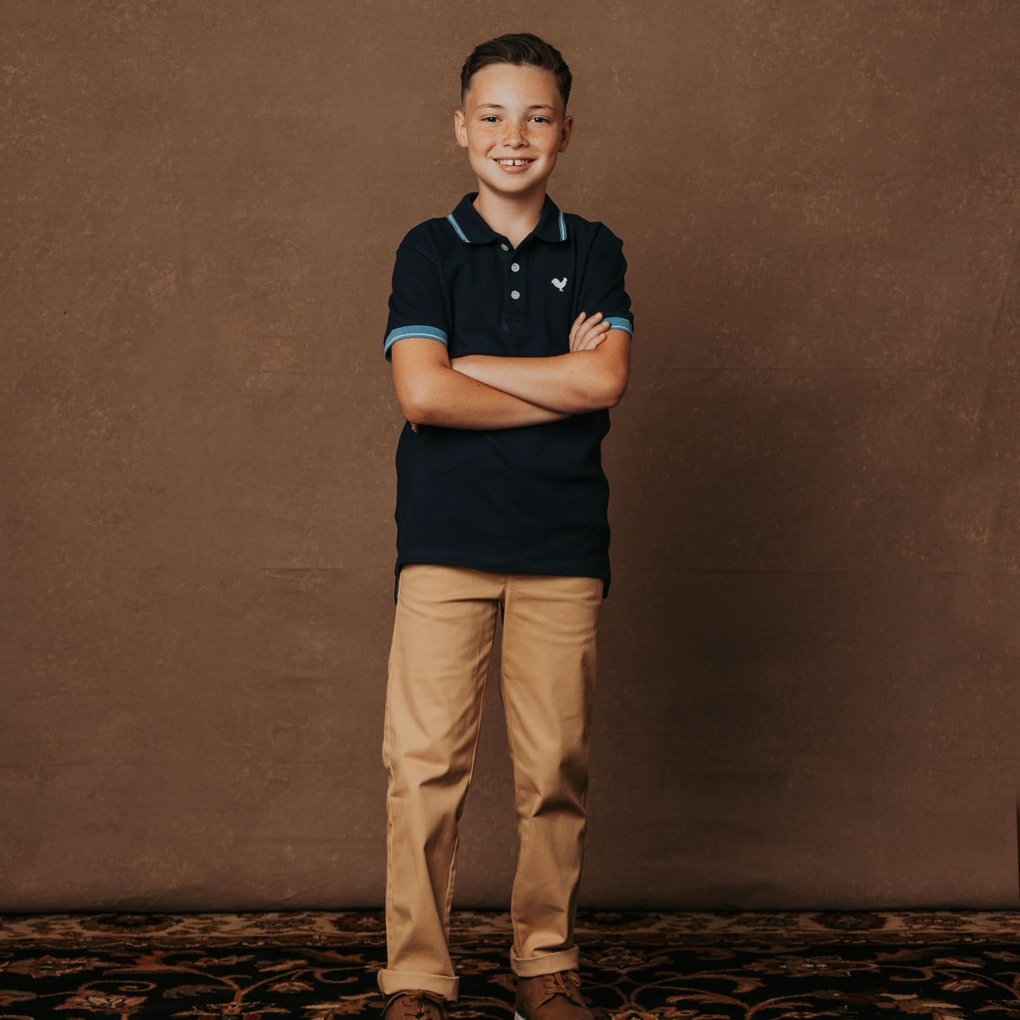 Boys Organic Skinny Stretch Twill Chino - Khaki