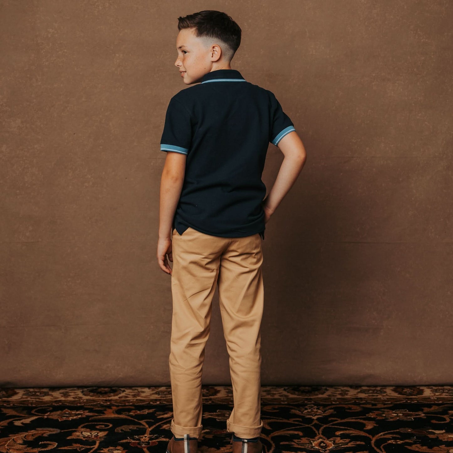 Boys Organic Skinny Stretch Twill Chino - Khaki