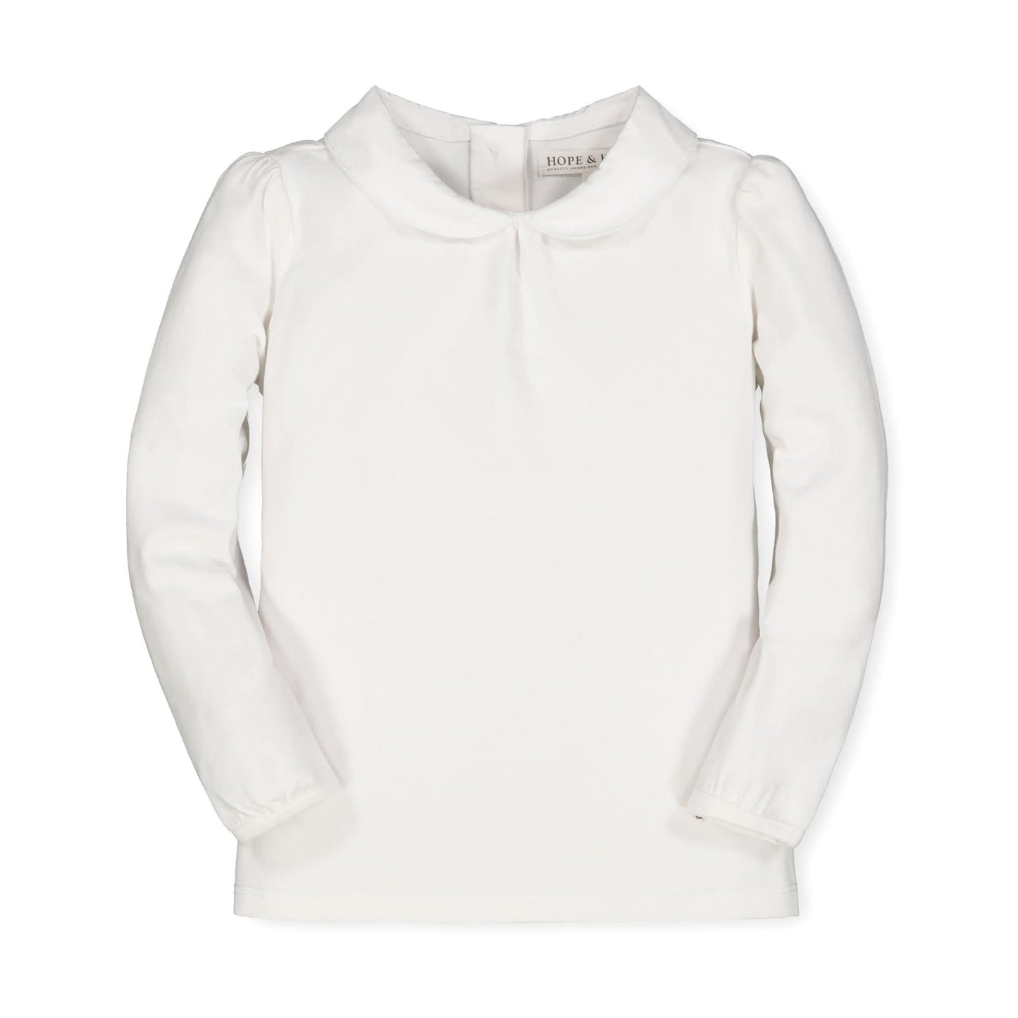 Baby Girl Organic Knit Top with Woven Collar