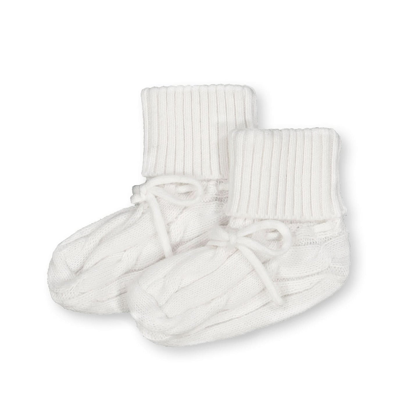 Organic Baby Knit Beanie and Bootie Set - White