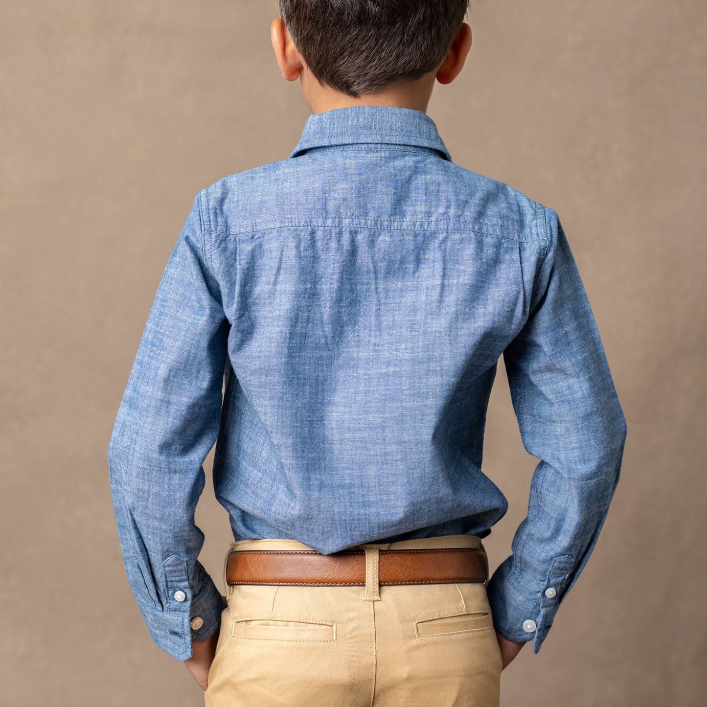 Boys Organic Chambray Button Down Shirt