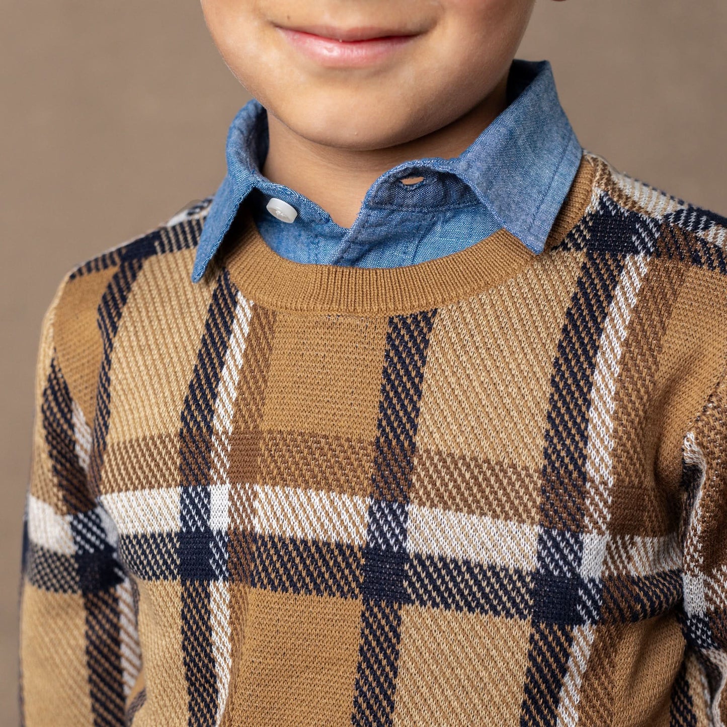 Baby Boy Crew Neck Organic Pullover Sweater