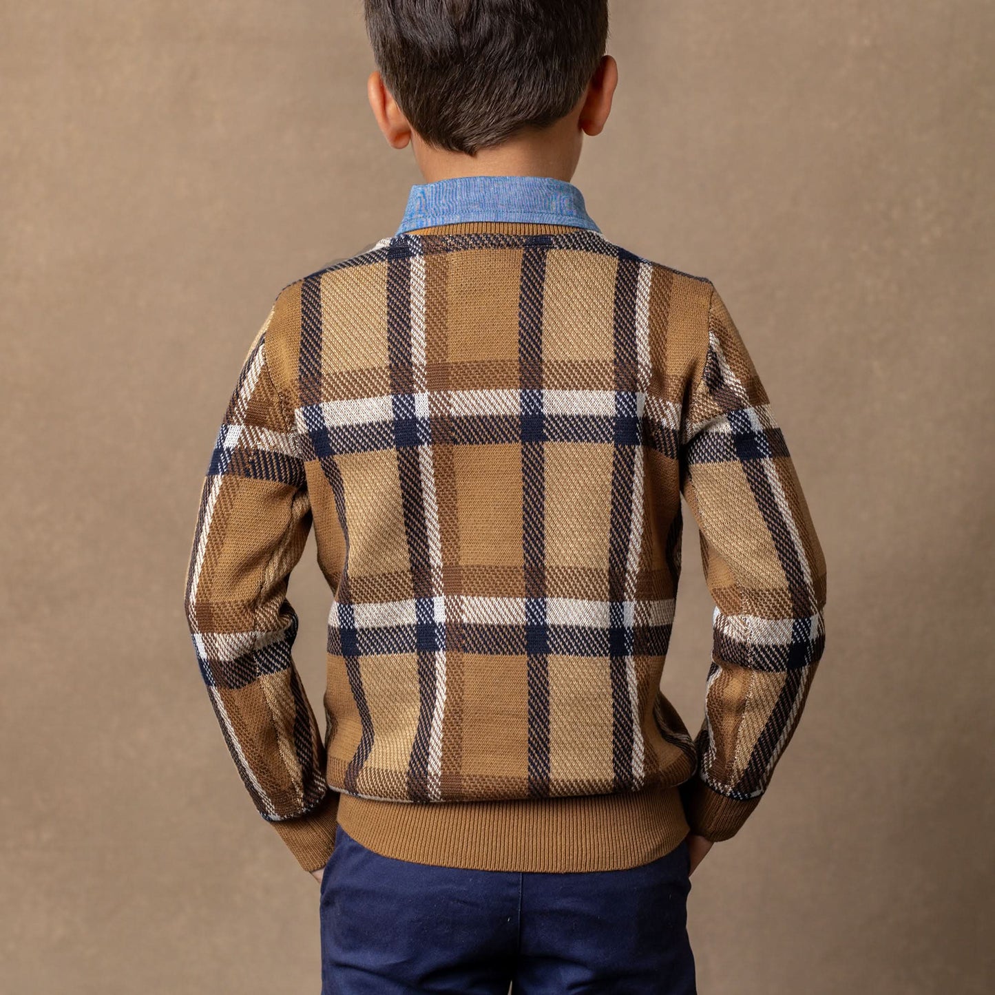 Baby Boy Crew Neck Organic Pullover Sweater
