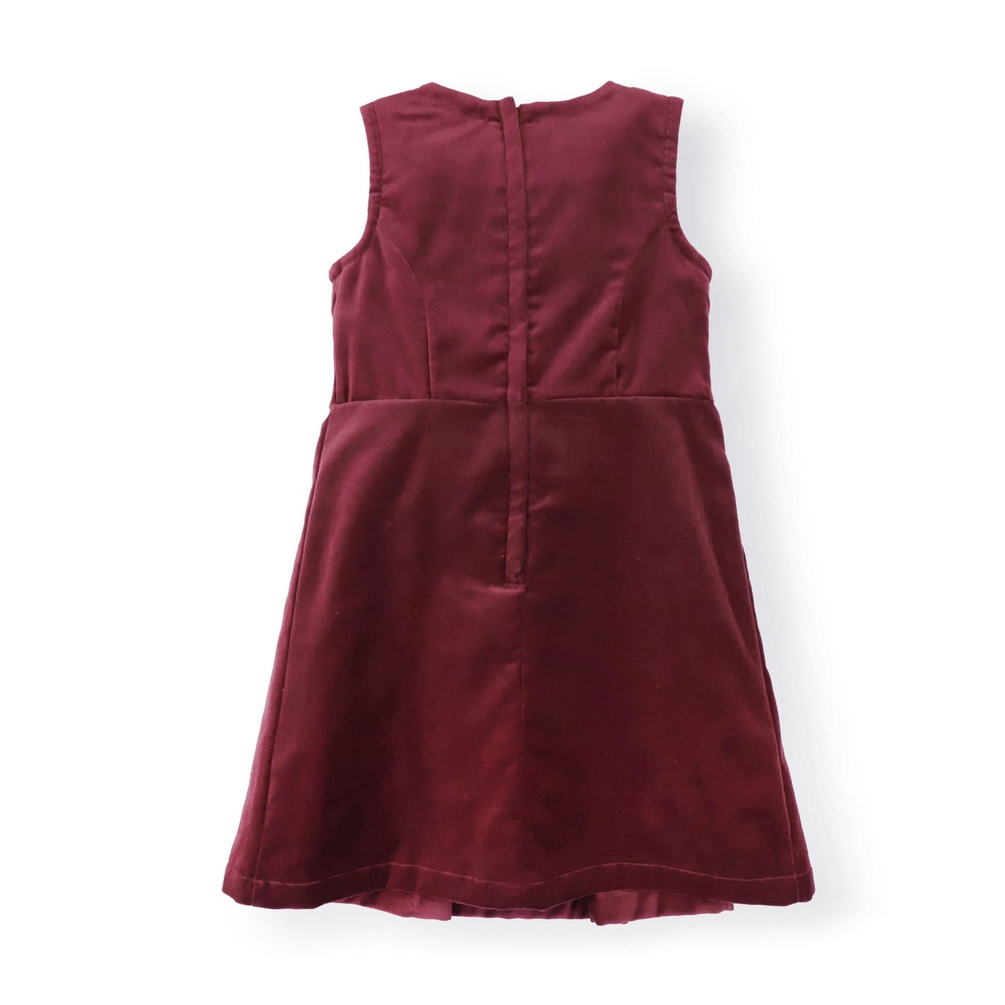 Bow Front Toddler & Kid Jumper Dress - Wine Velvet