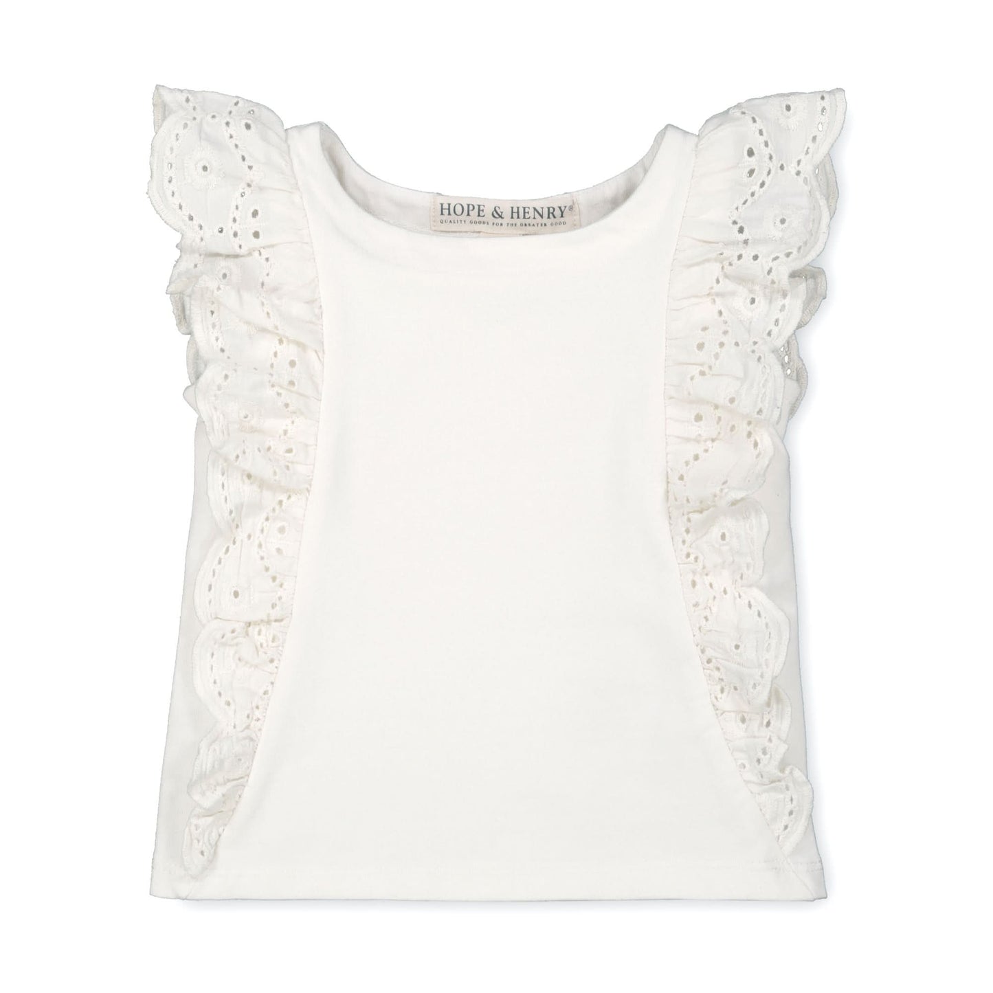 Baby Girl Organic Eyelet Ruffle Knit Top