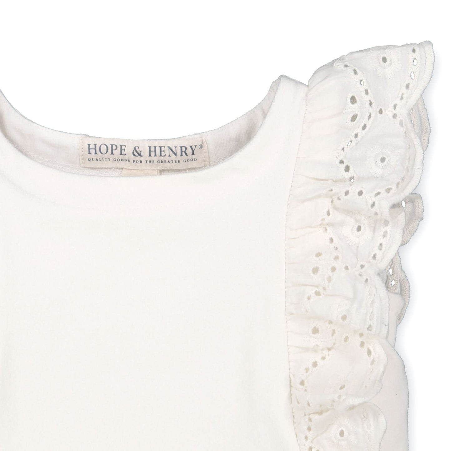 Baby Girl Organic Eyelet Ruffle Knit Top