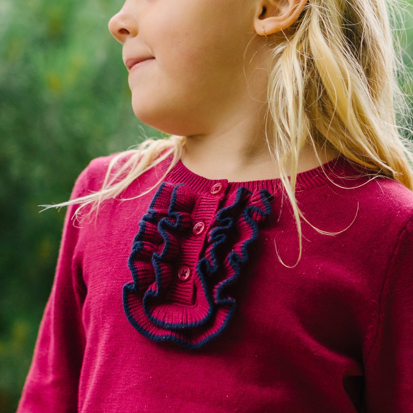 Baby Girl Organic Ruffle Sweater Henley