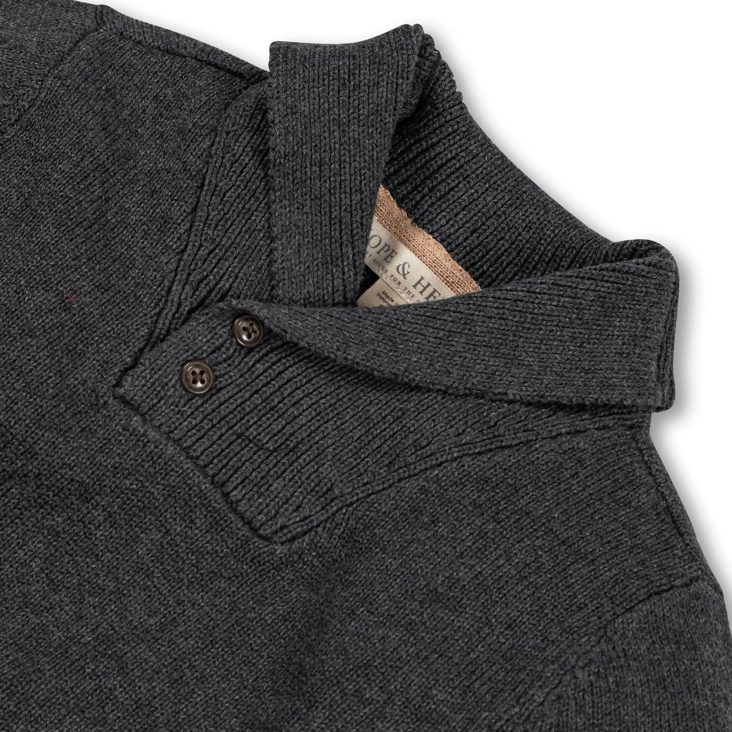 Boys Shawl Collar Organic Sweater