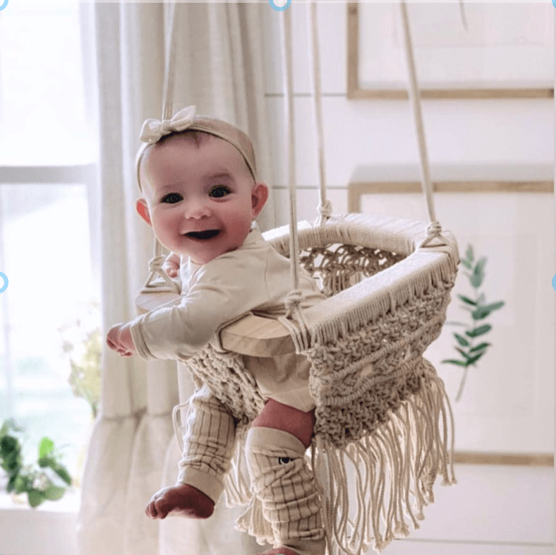 Handmade Organic Macrame Baby Swing