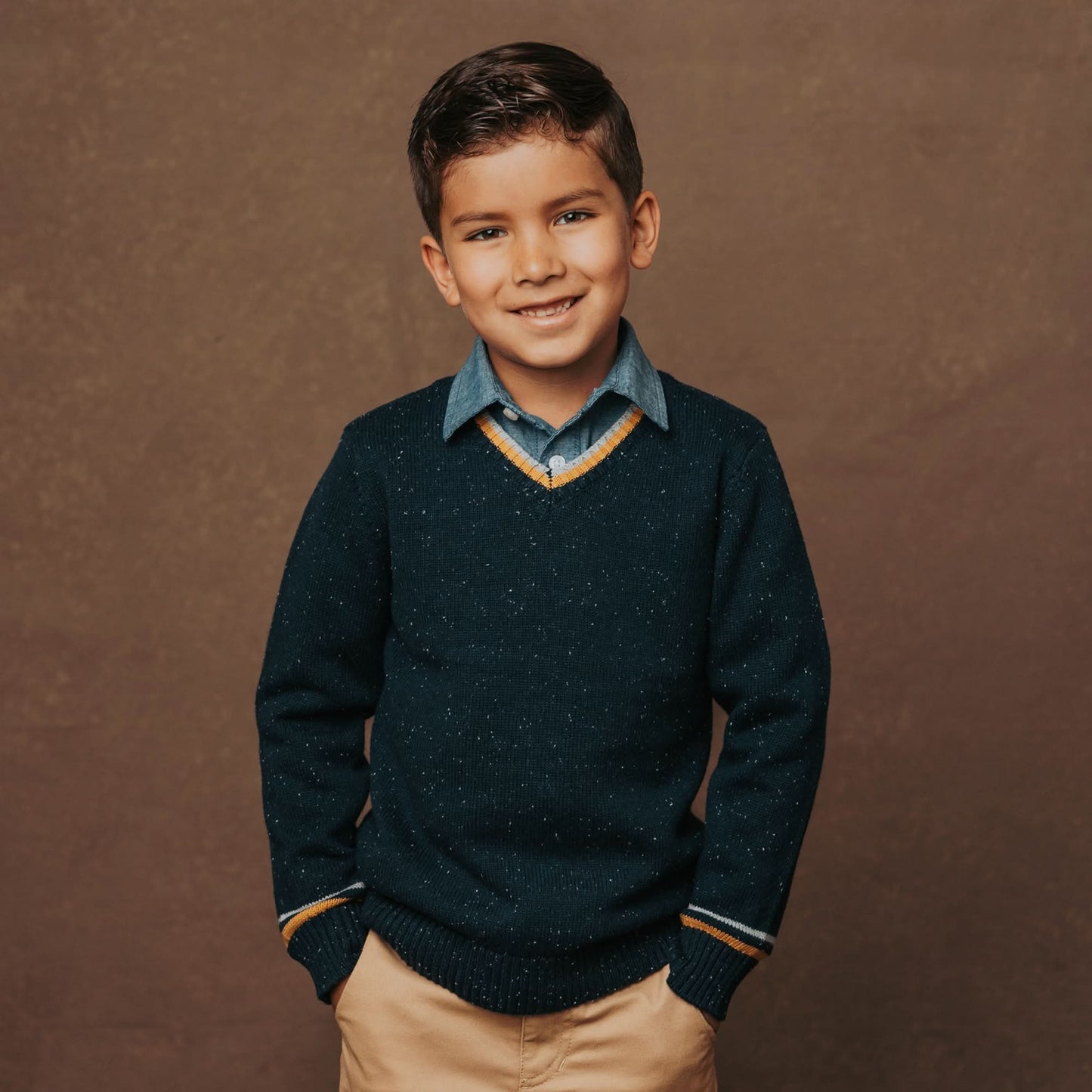 Boys Organic V-Neck Sweater