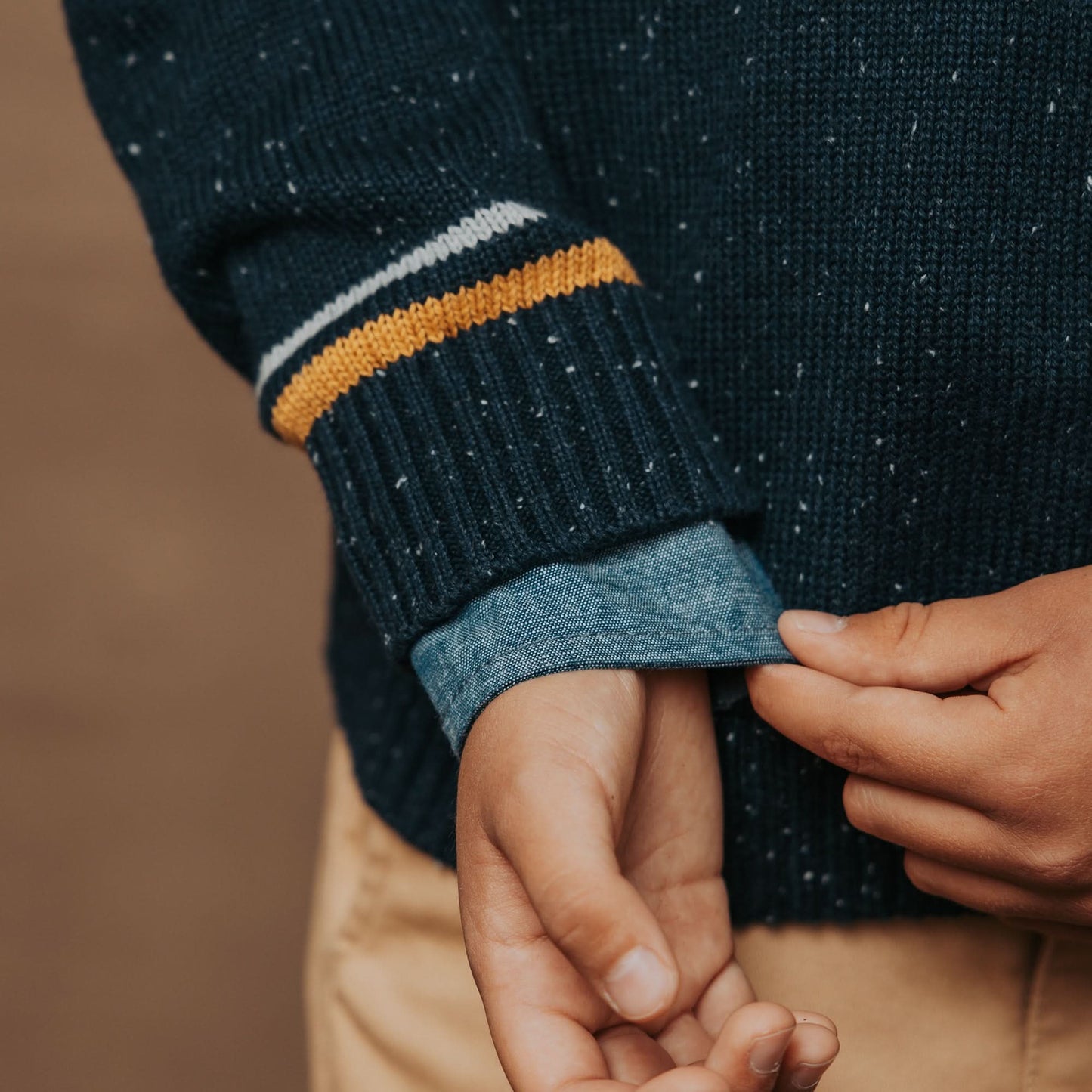 Boys Organic V-Neck Sweater