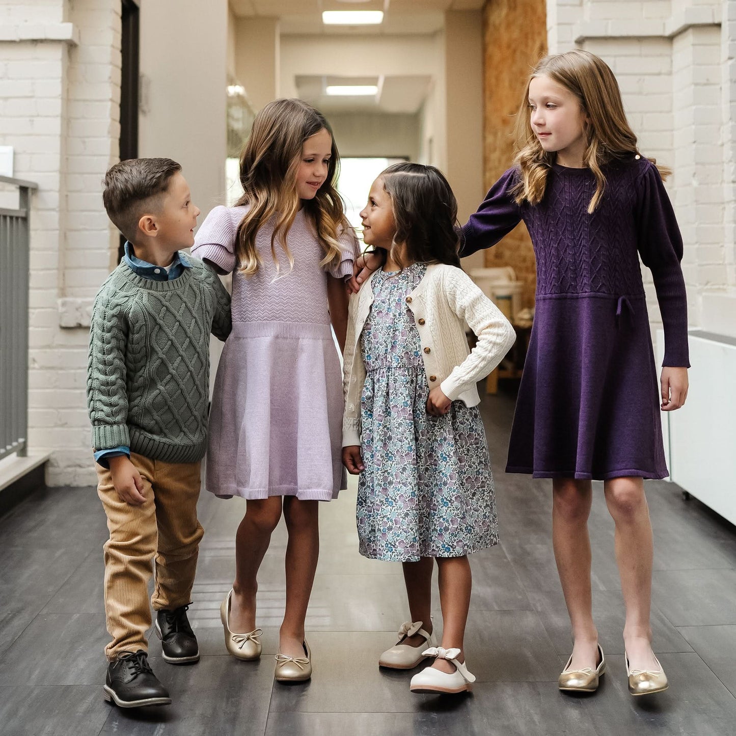 Organic Girls Flutter Sleeve Sweater Dress
