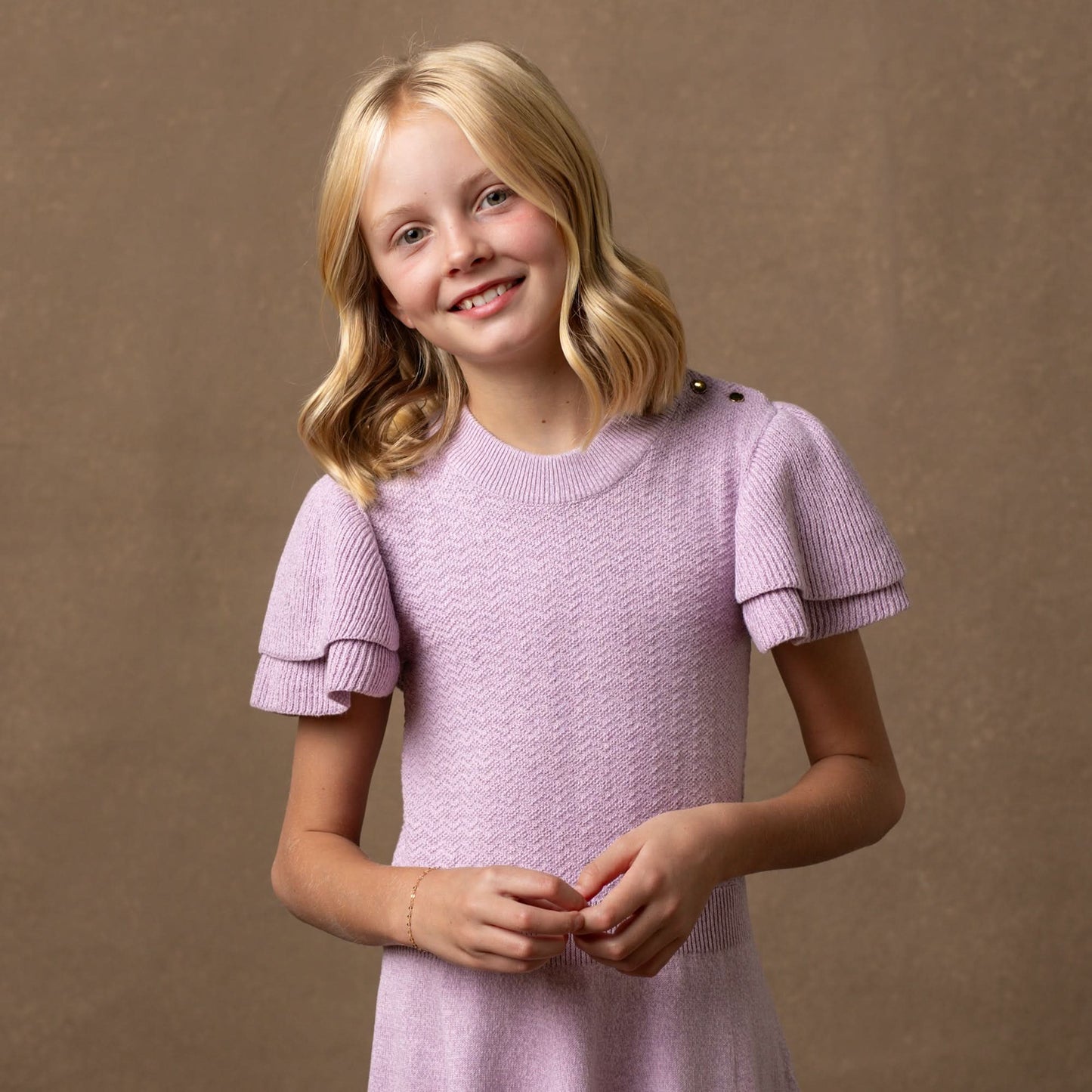 Organic Girls Flutter Sleeve Sweater Dress