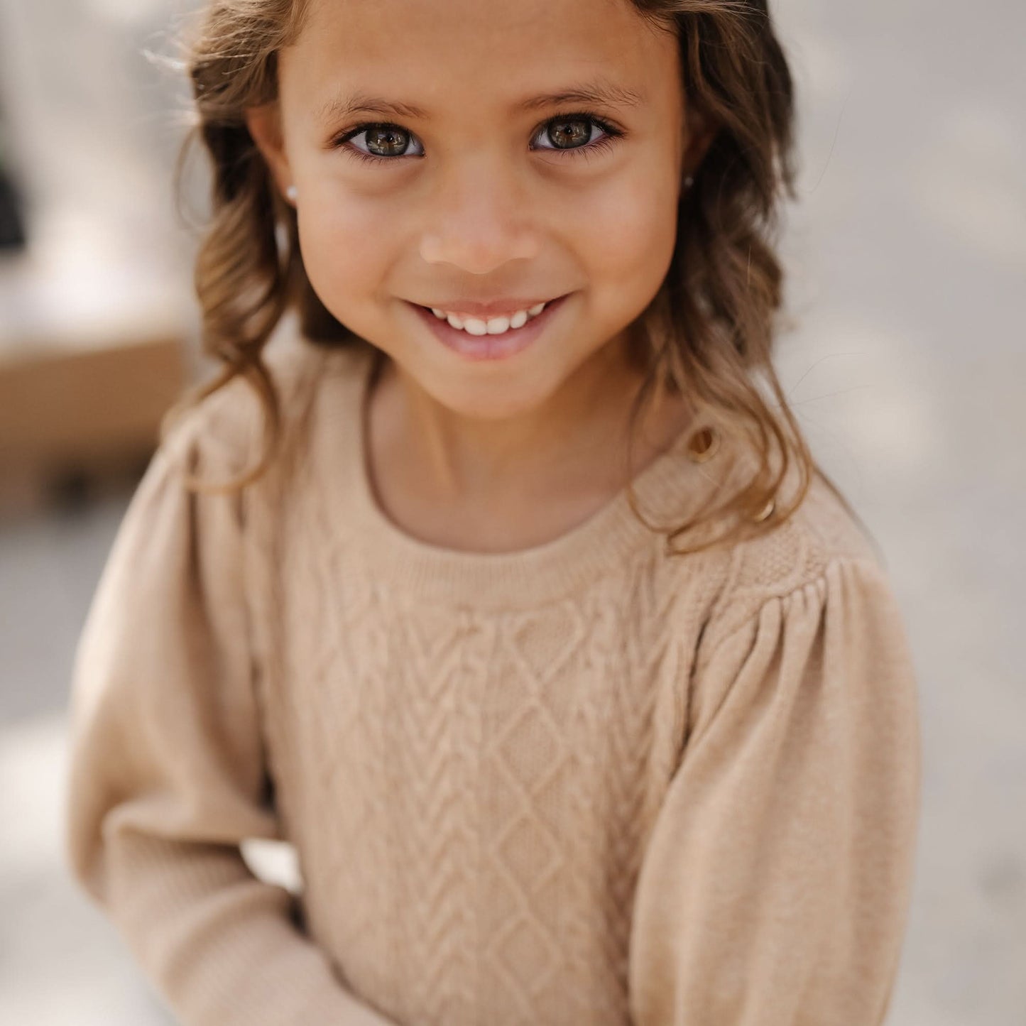 Baby Girl Organic Cable Bodice Sweater Dress