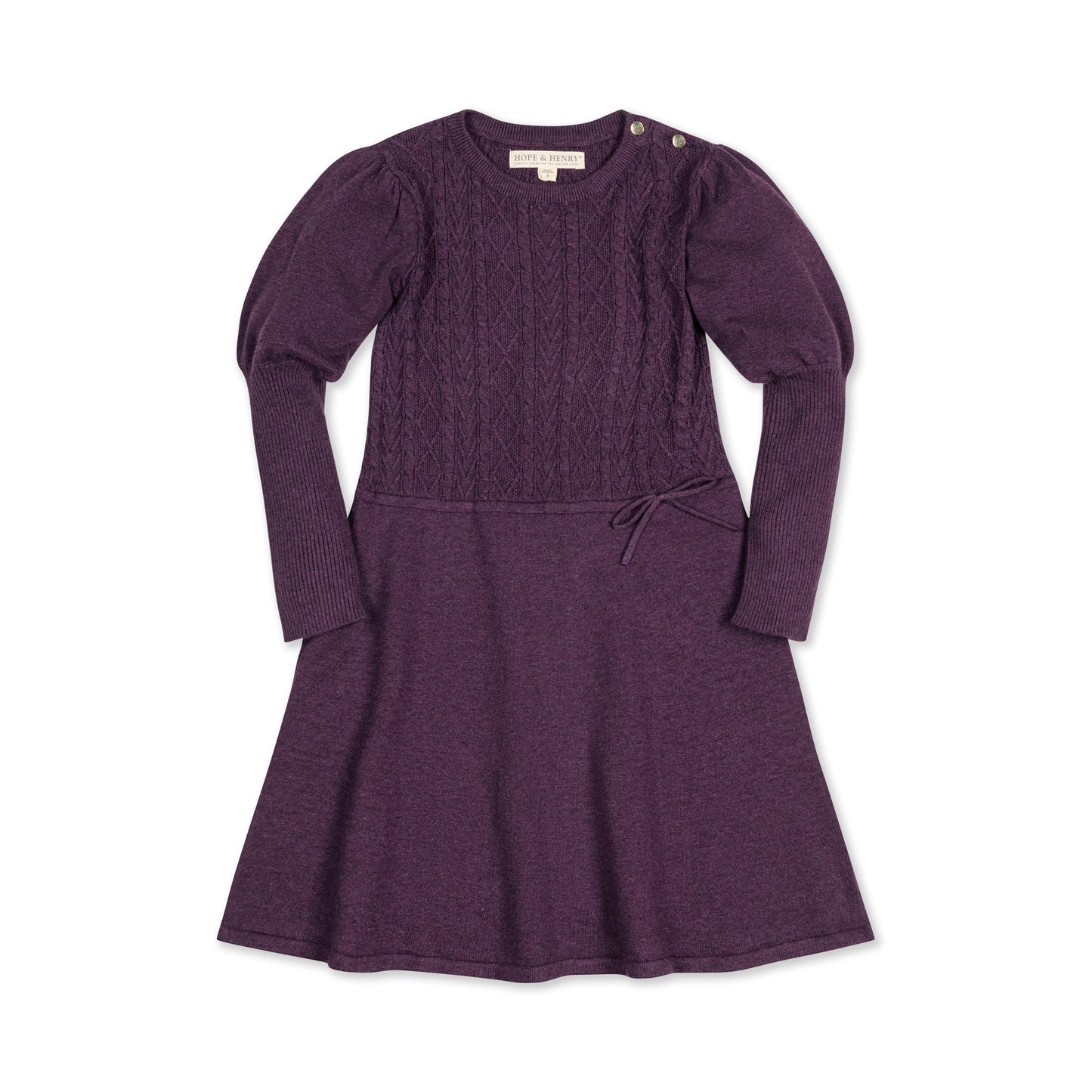 Girls Organic Cable Bodice Sweater Dress