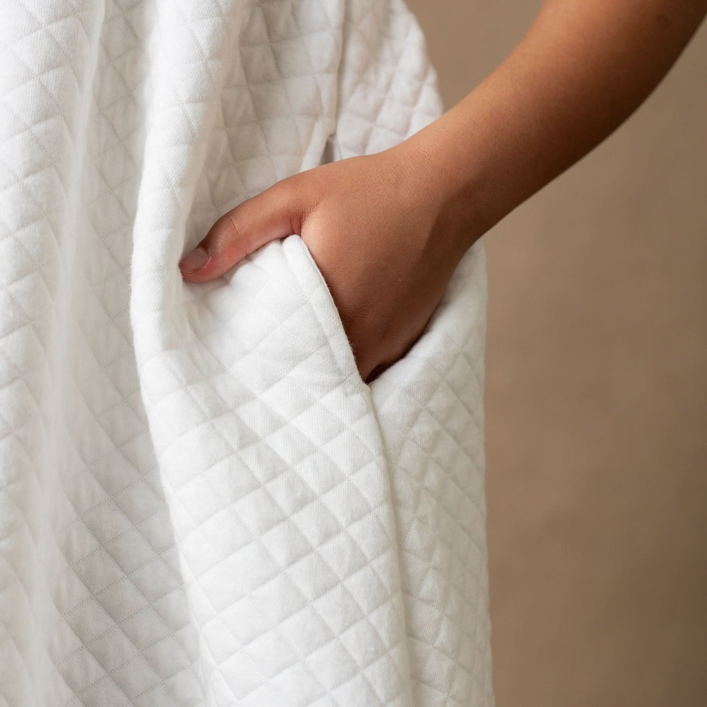 Girls Organic Quilted Puff Sleeve Dress