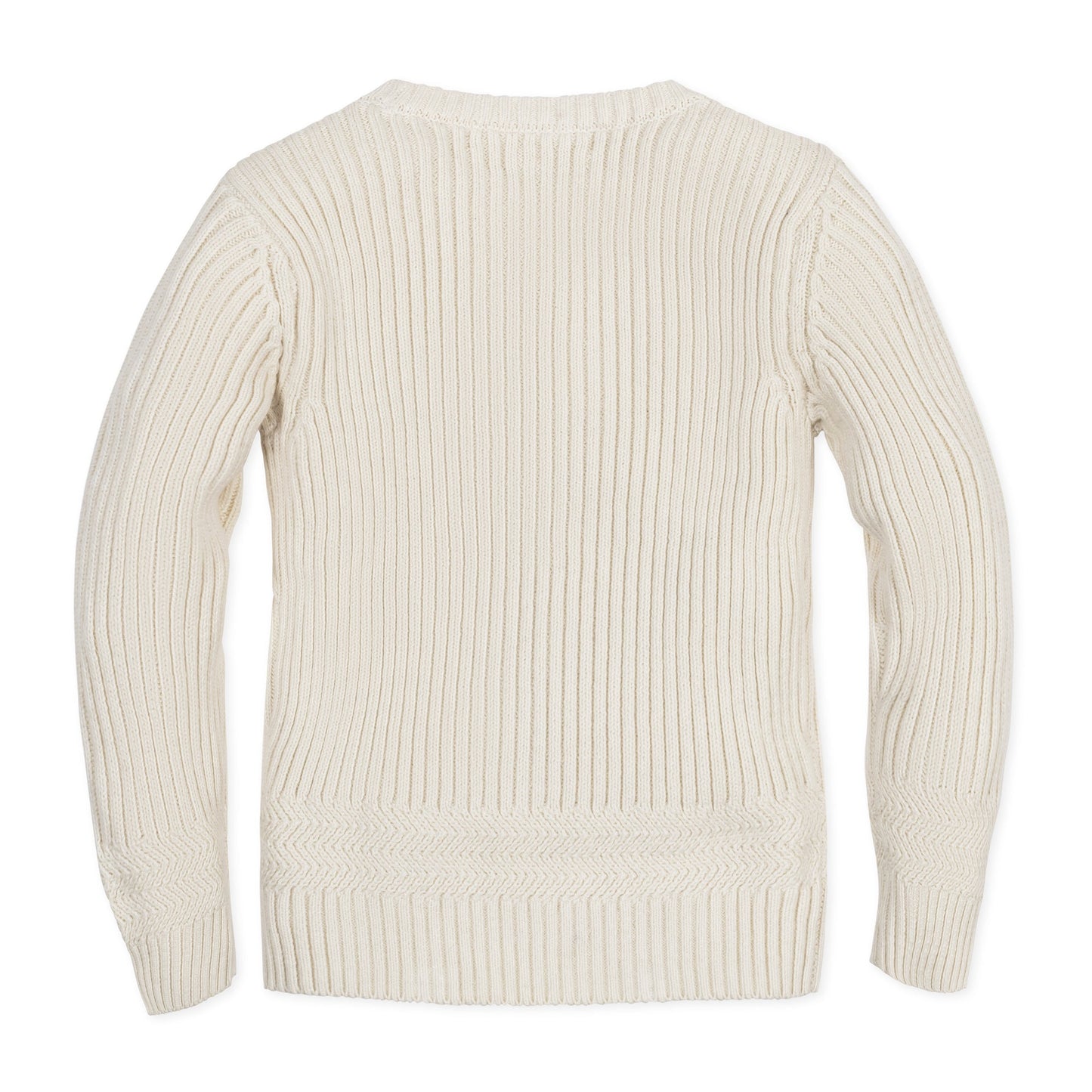 Boys Organic Herringbone Detail Crew Neck Sweater