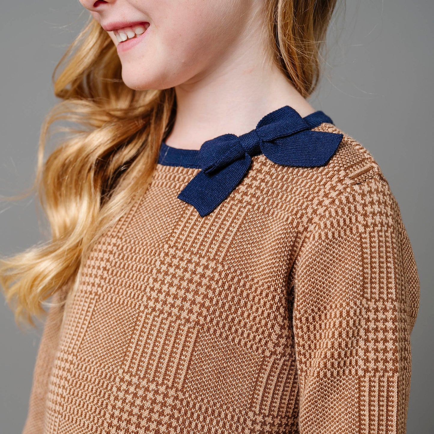 Girls Organic Bow Sweater Dress