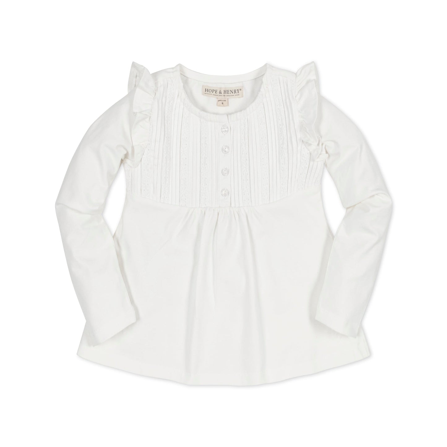 Baby Girl Organic Pintuck Flutter Knit Top