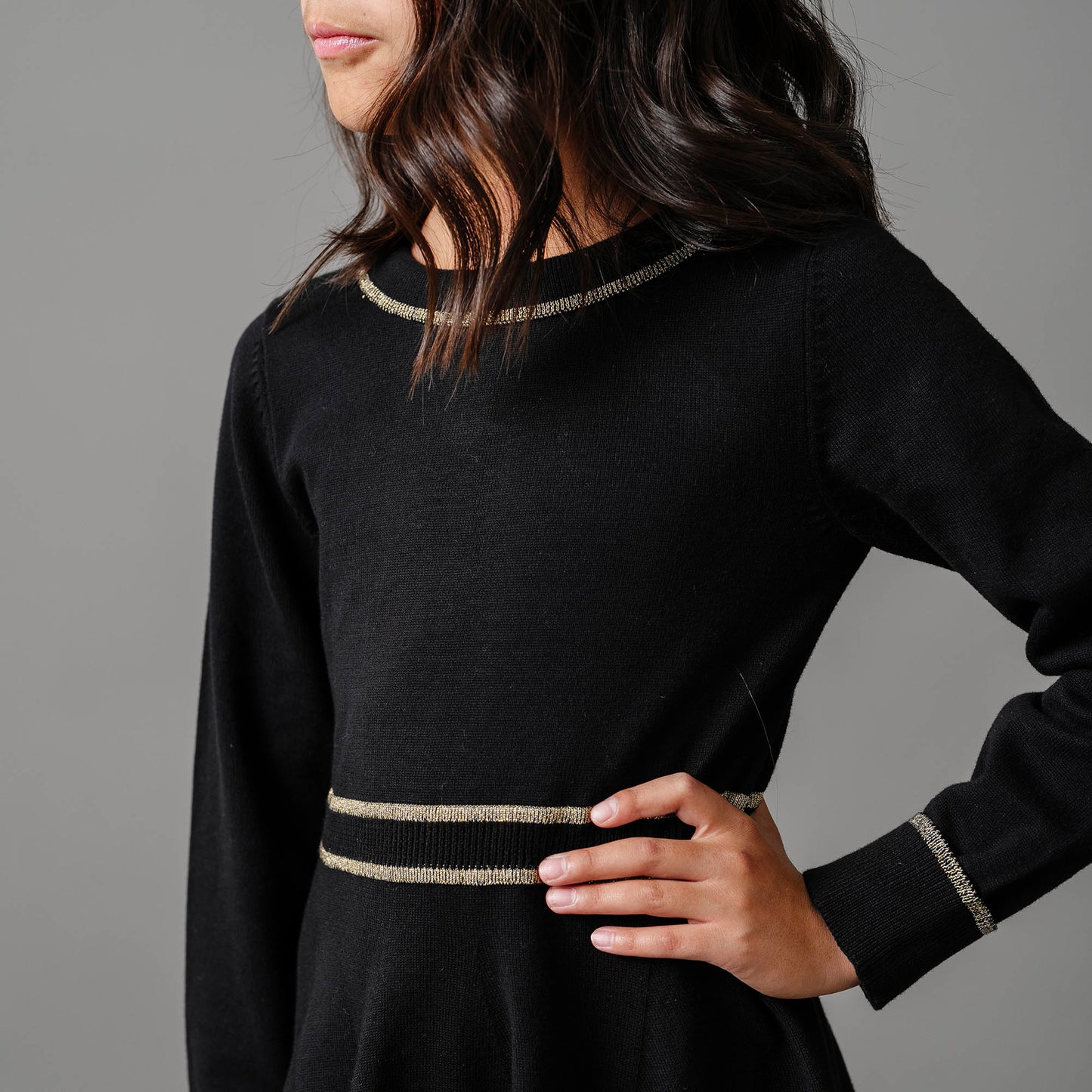 Organic Girls Ruffle Collar Sweater Dress