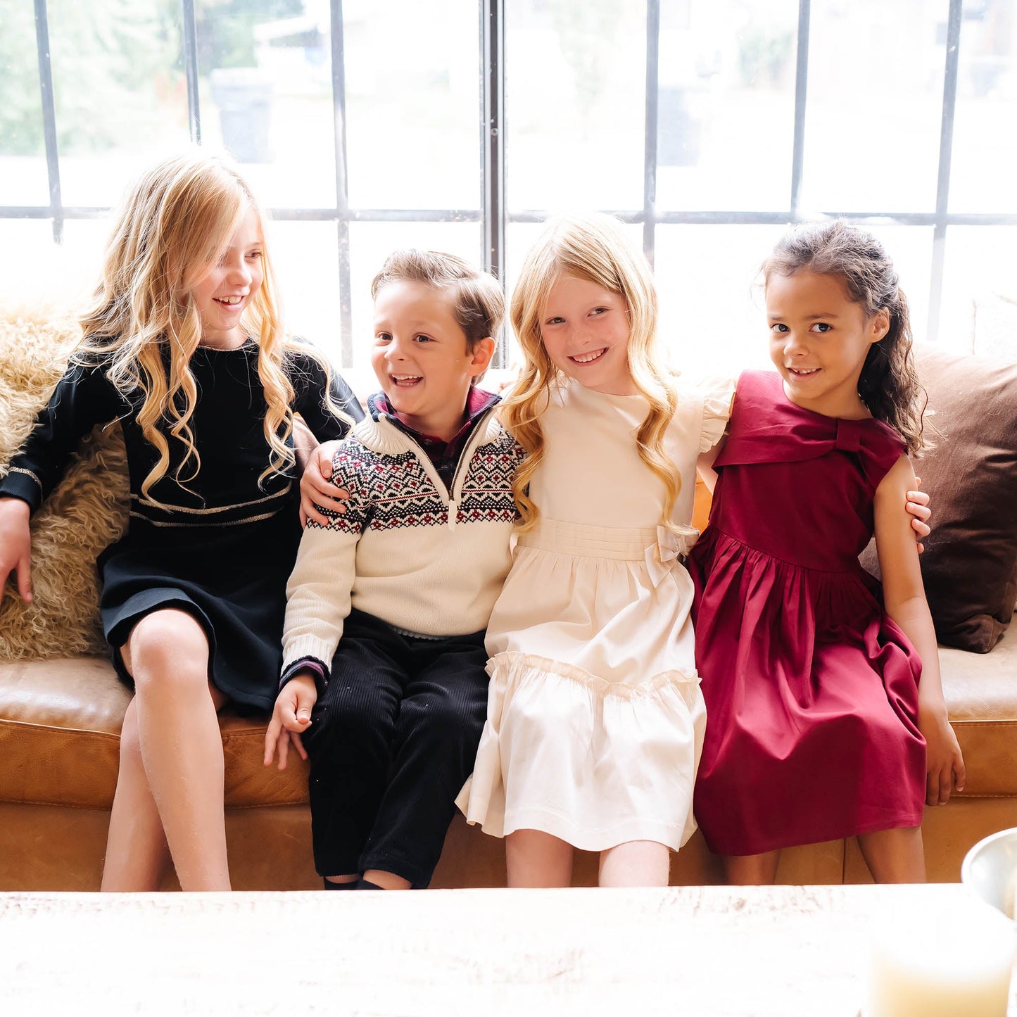 Organic Girls Ruffle Collar Sweater Dress