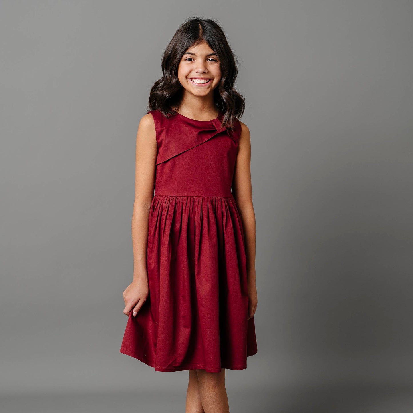 Girls Organic Asymmetrical Bow Party Dress