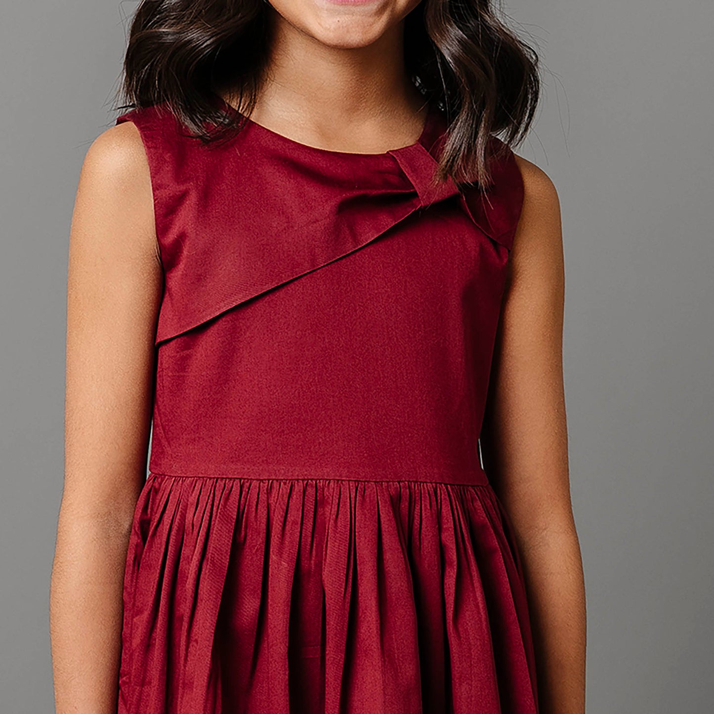 Girls Organic Asymmetrical Bow Party Dress