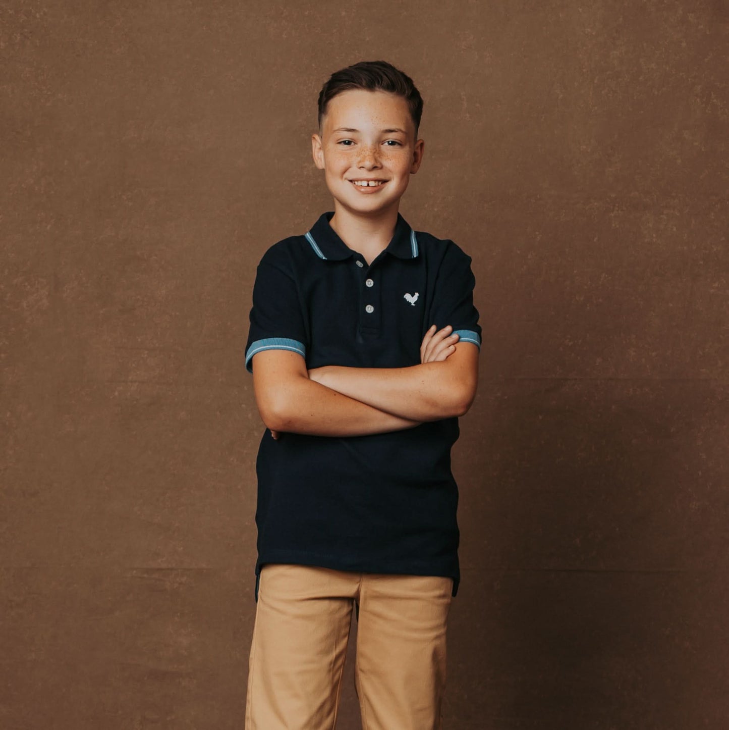 Baby Boy Organic Pique Polo - Navy
