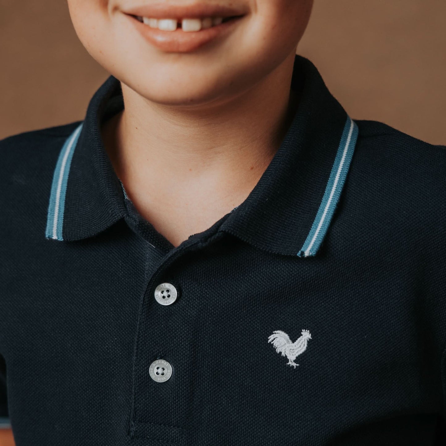 Baby Boy Organic Pique Polo - Navy