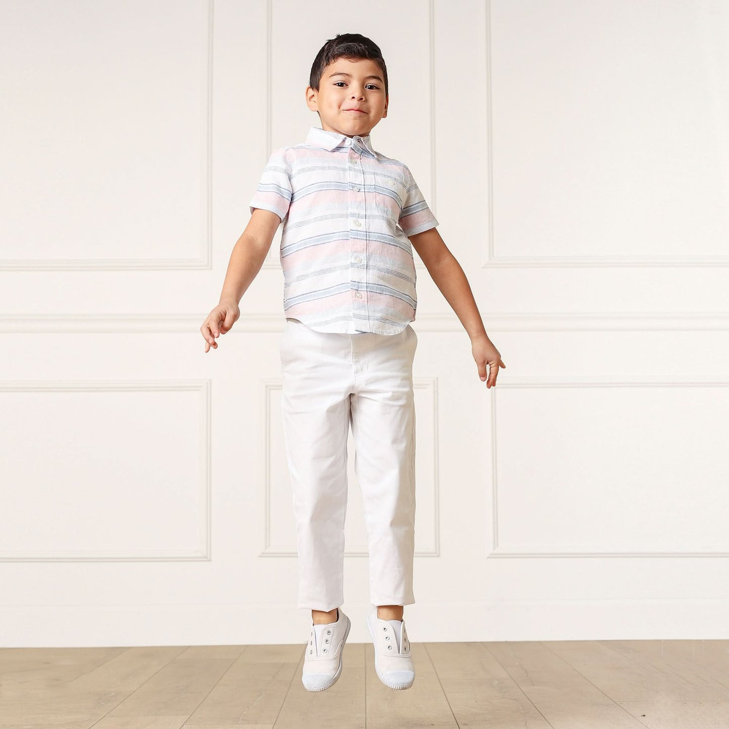 Baby Boy Linen Short Sleeve Button Down Shirt