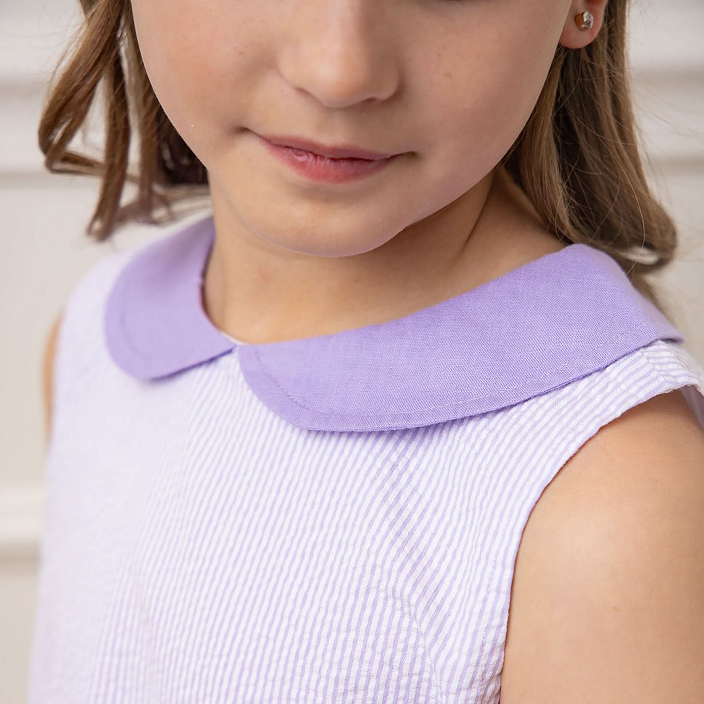 Organic Girls Seersucker Peter Pan Collar Dress