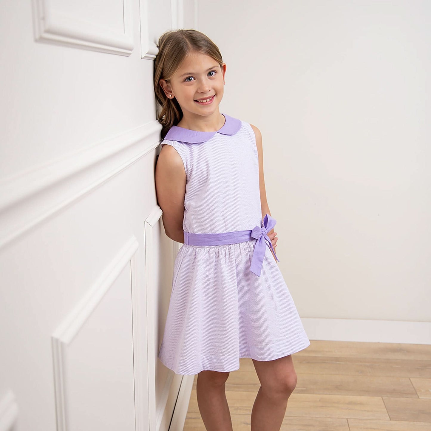 Organic Girls Seersucker Peter Pan Collar Dress