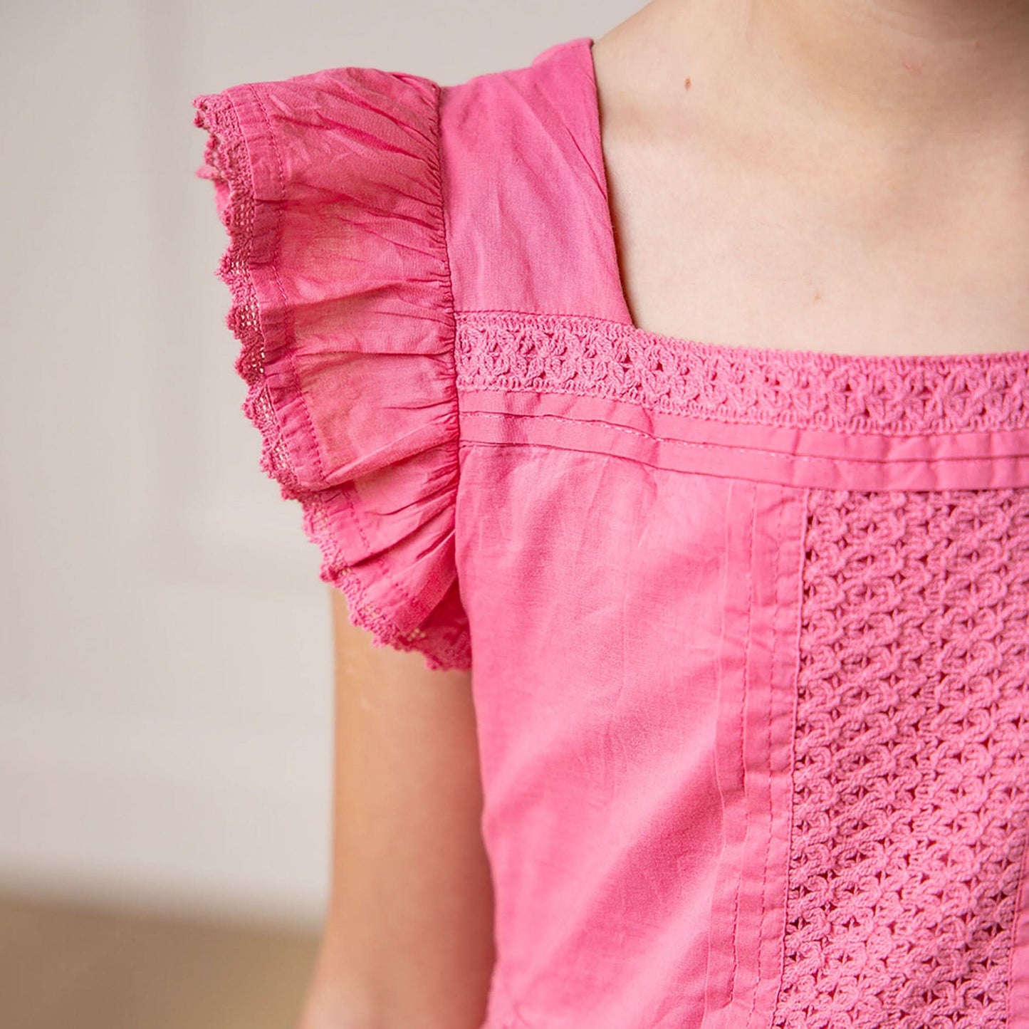 Girls Flutter Sleeve Organic Maxi Dress