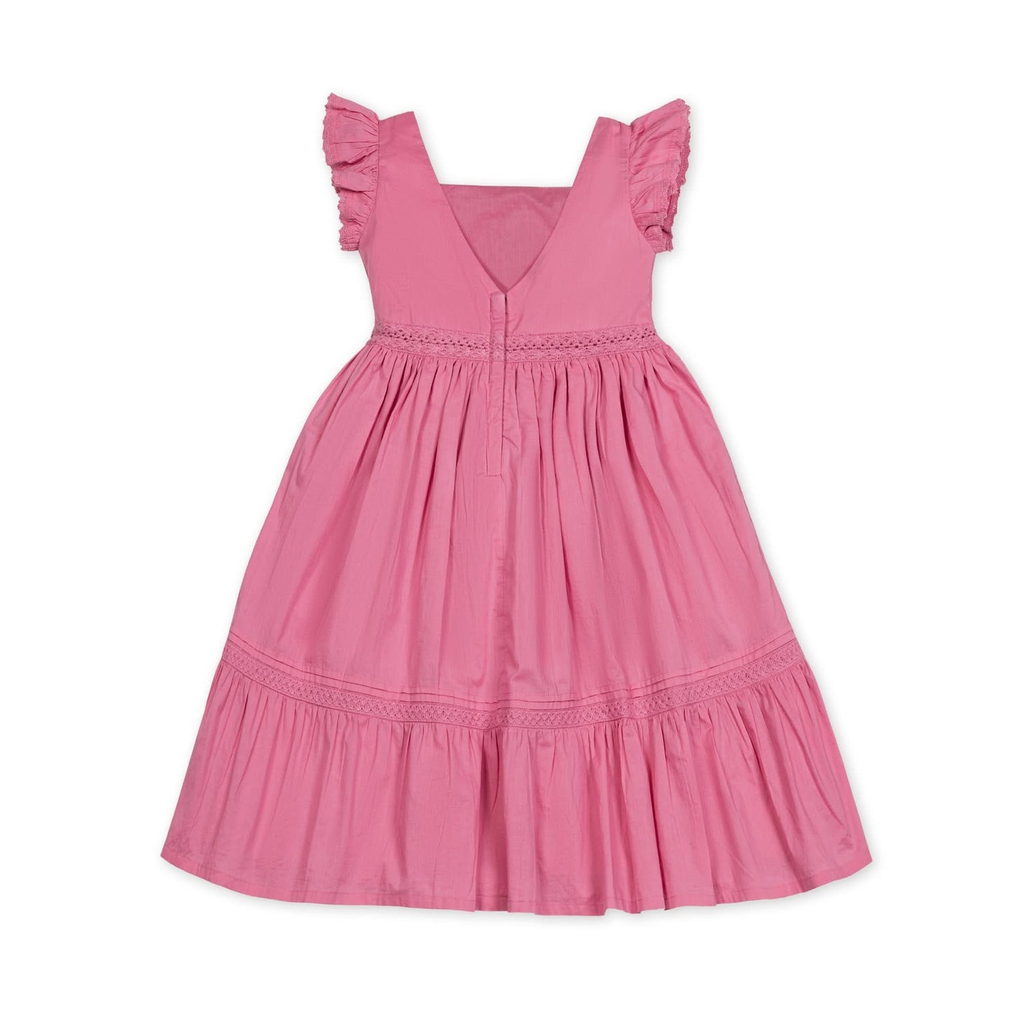 Girls Flutter Sleeve Organic Maxi Dress