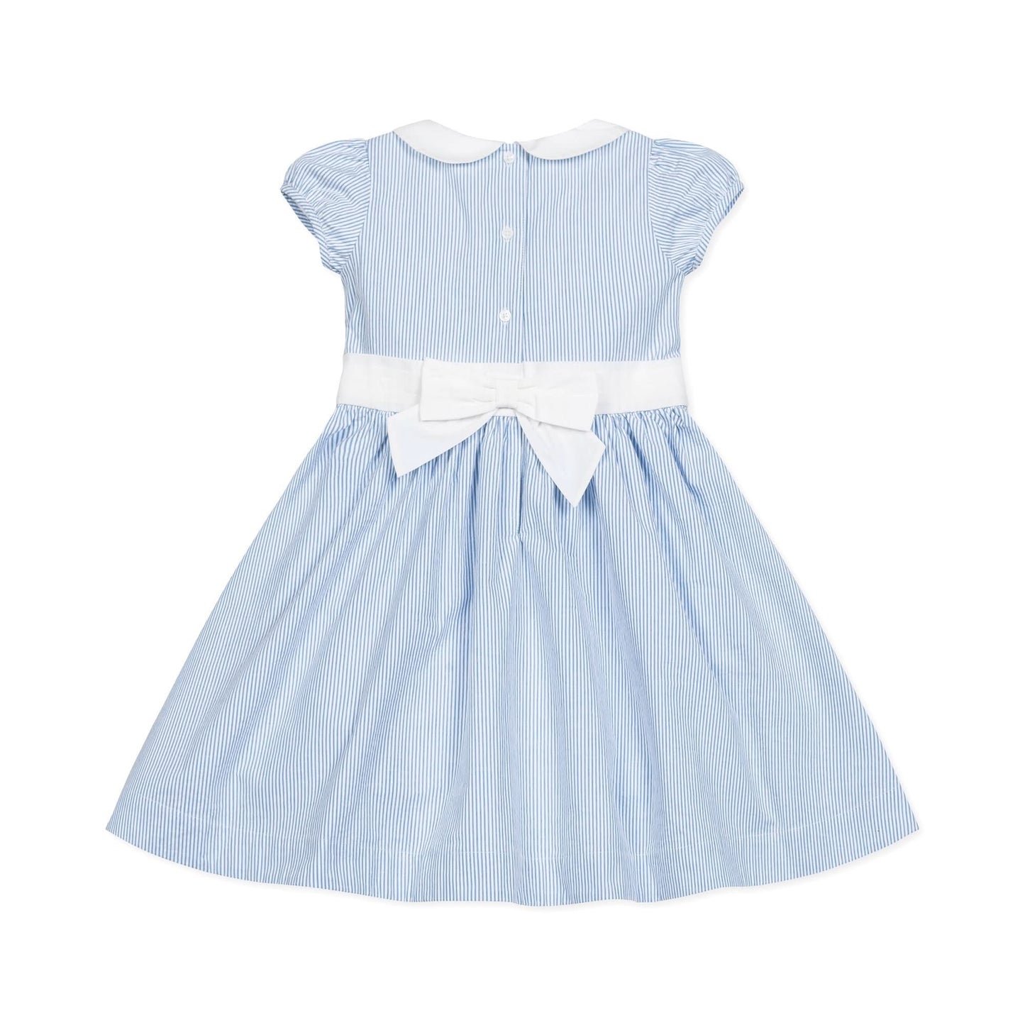 Girls Organic Seersucker Peter Pan Collar Dress