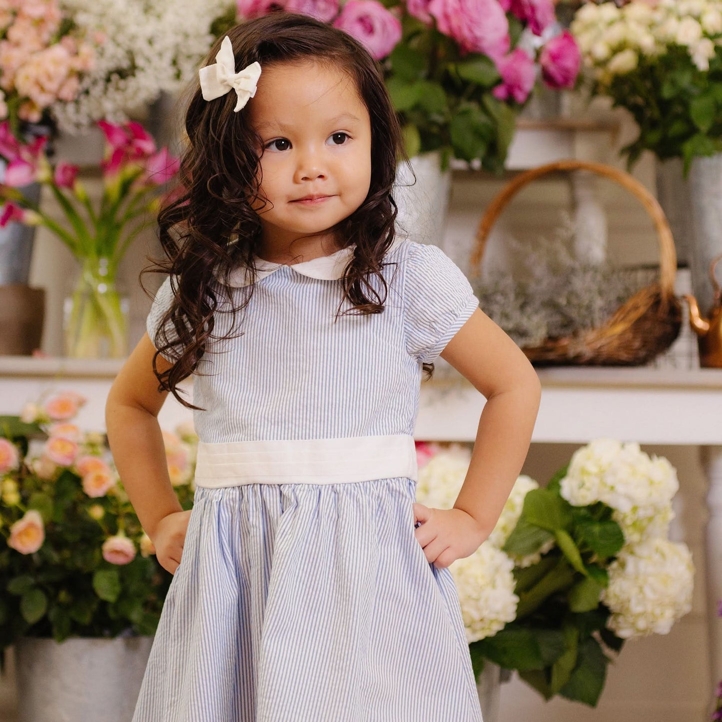 Organic Girls Seersucker Peter Pan Collar Dress