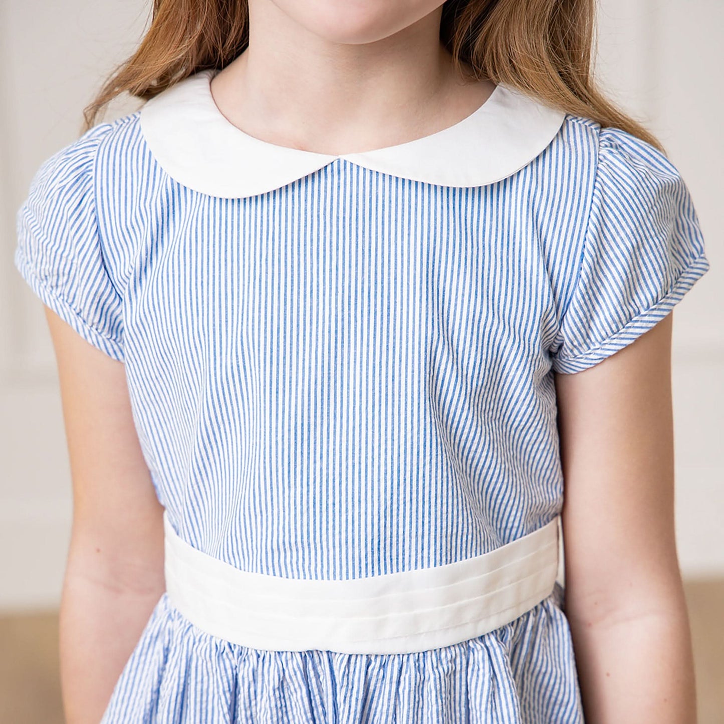 Organic Girls Seersucker Peter Pan Collar Dress